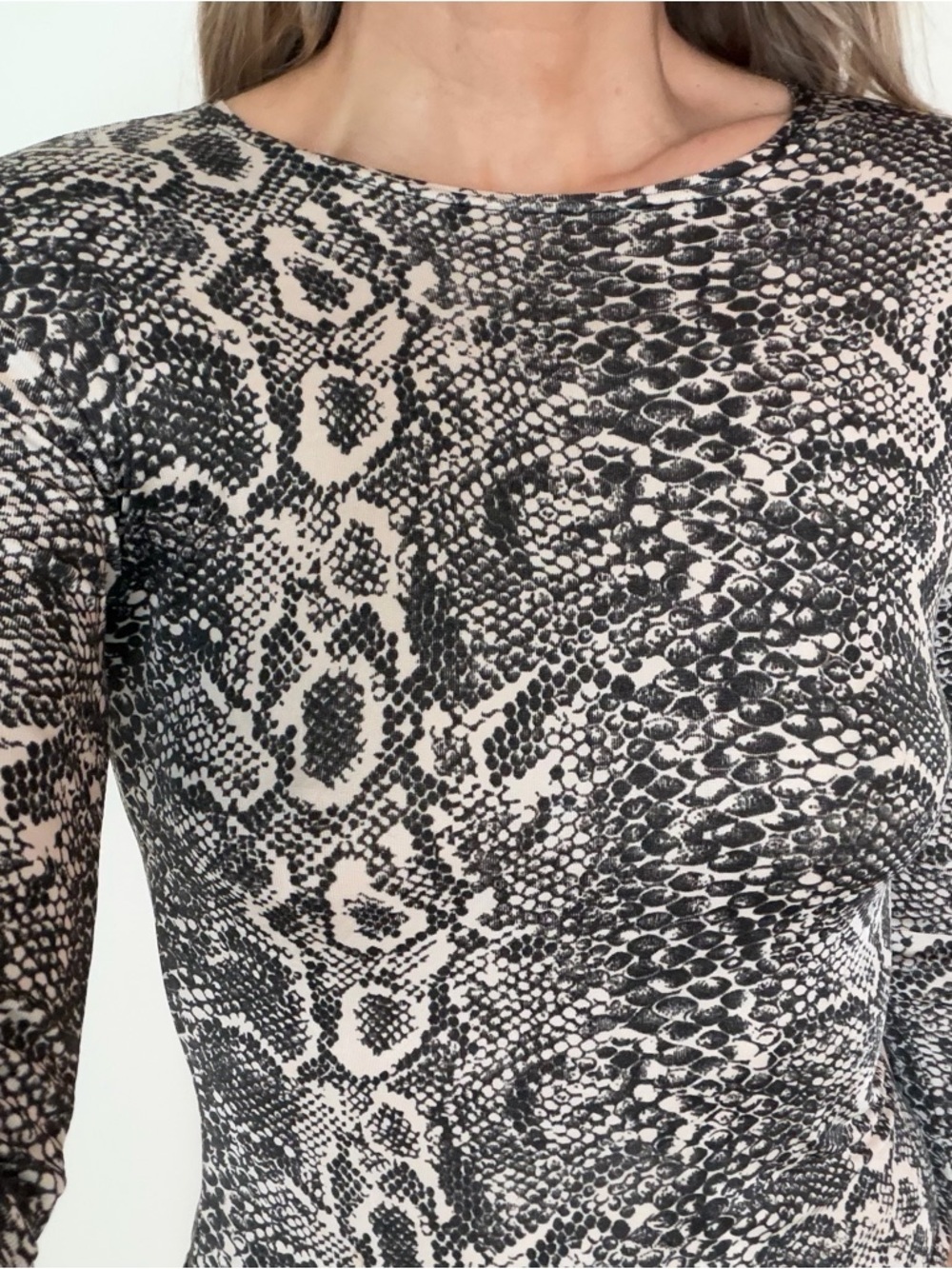 90’s vintage Mario & Gena Paris black white animal print top blouse small s